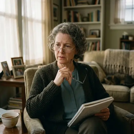 Senior man looking worried and confused while holding reading glasses
